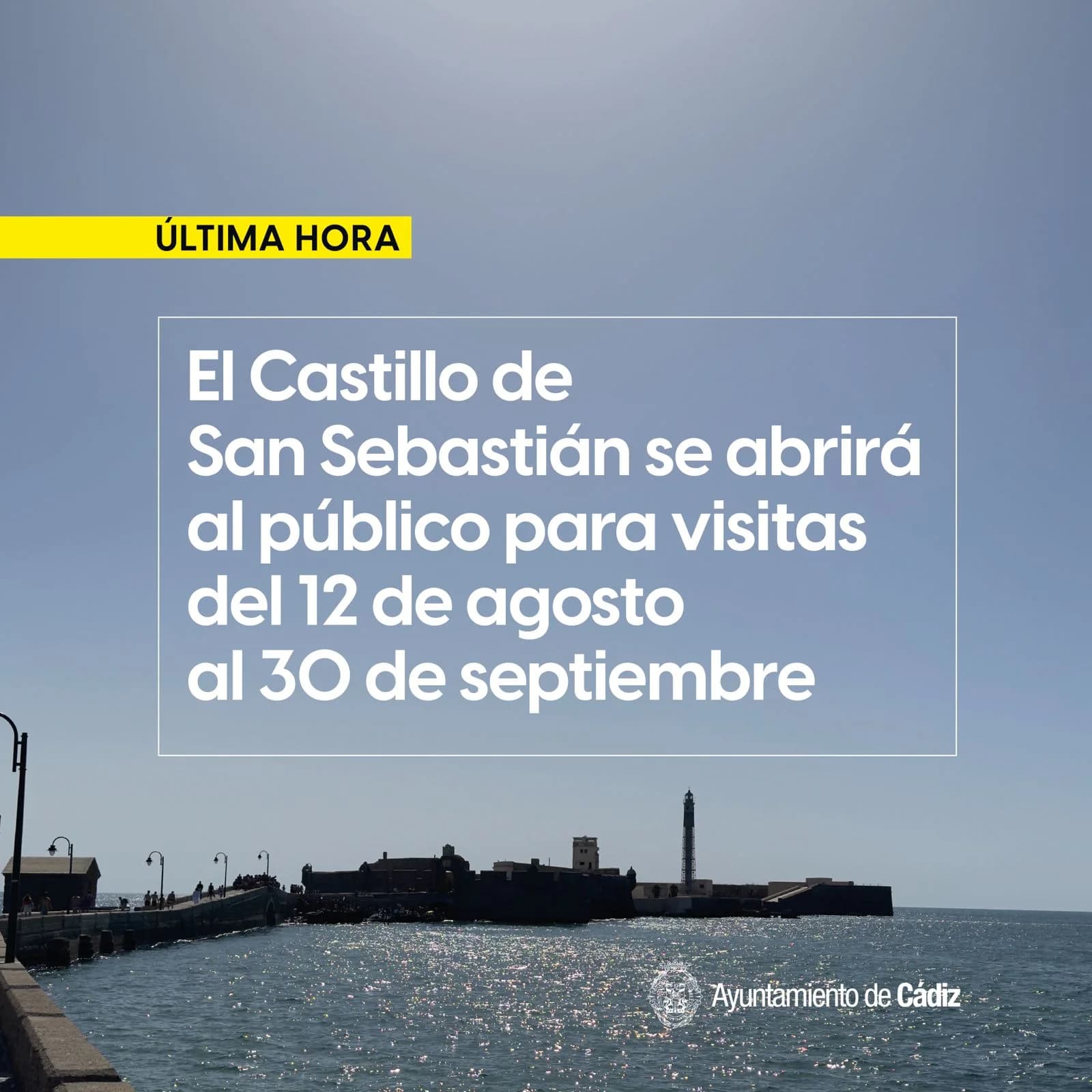 El Castillo de San Sebastián en Cádiz ya tiene fecha de reapertura.