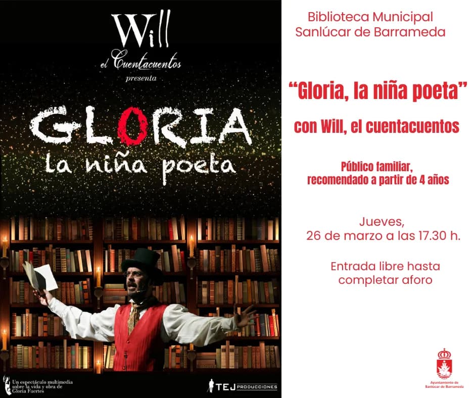 'Gloria, la niña poeta' con Will, el Cuentacuentos