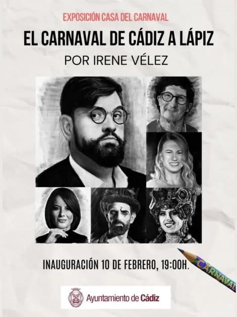 "El Carnaval de Cádiz a lápiz" Retratos de Irene Vélez
